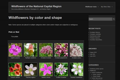 Wildflowers of the National Capital Region website