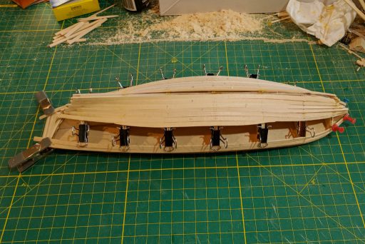 Hull planking progress