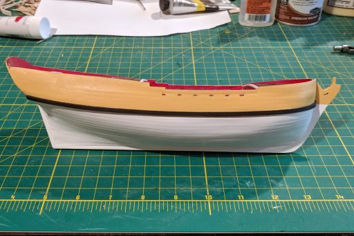 Painted Sultana hull with black wale